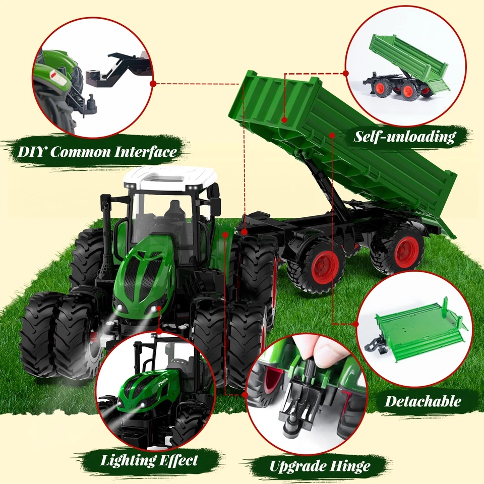 Traktor Spielzeug ab 3 4 5 Jahre, Rc Traktor Ferngesteuert, Ferngesteuerter - Bild 3 von 4