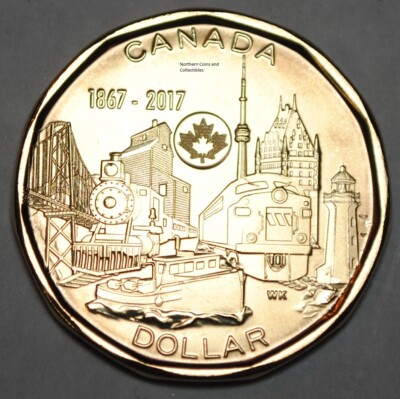 Connecting A Nation COIN. 150 Series CANADA 2017 CANADIAN LOONIE 1 One Dollar