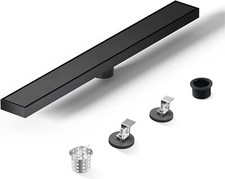 EYOO 24" Linear Shower Floor Drain w/ Tile Insert Grate  Matte Black SS 3688