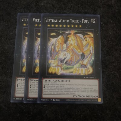 Yugioh! 3x Virtual World Tiger - Fufu CYAC-EN046 Common 1st Ed NM