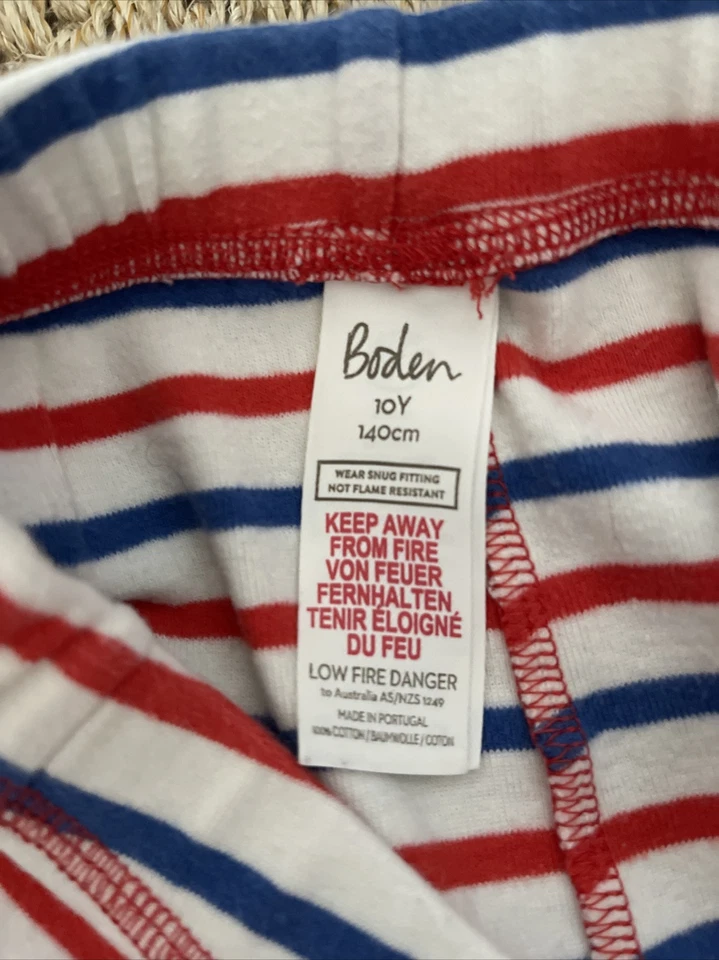 Pantalones de pijama Mini Boden a rayas azul y rojo talla 10 Foto 2 de 2