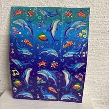 Vintage Lisa Frank Dolphins Fish Seashells Music Notes Sticker Sheet