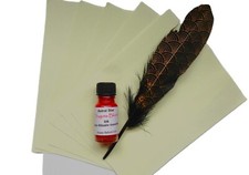 Ritual Spells Writing Set Hand Made Parchment Note Paper Quill