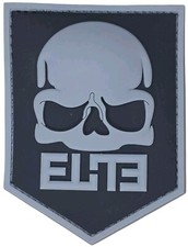 ELITE SKULL MILITARY ARMY 3D PVC BLACK OPS GRAY TACTICAL HOOK MORALE PATCH