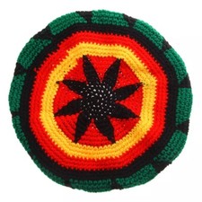 Reggae Jamaica Rasta Fancy Beanie Hat Hippie Muslim Handmade Crochet Knit Baggy