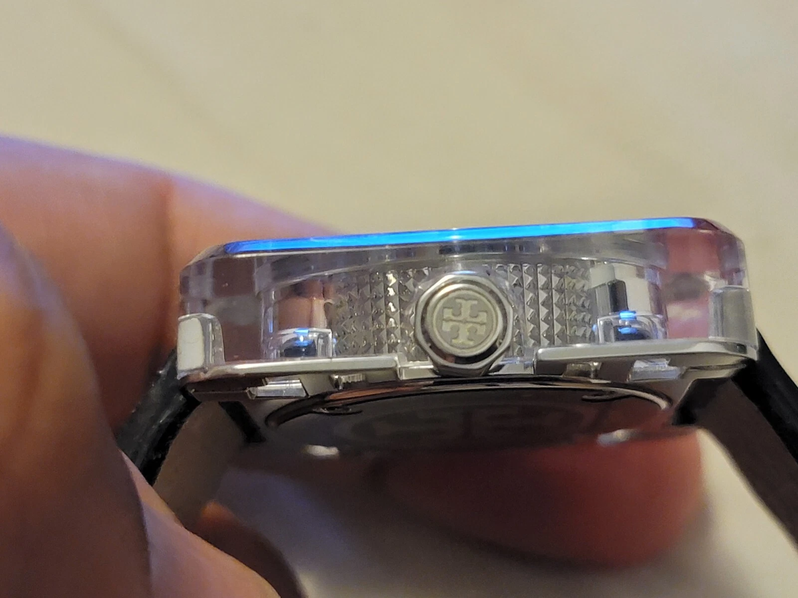 Orologio Unisex Tory Burch Izzie Lucite Rettangolare al Quarzo Swiss Made