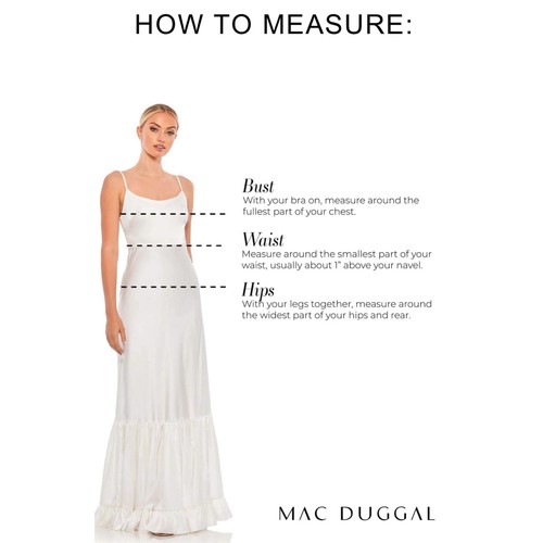 Mac Duggal NWT 26532 Asymmetrical Pearl Strap V-Neck Gown Size 4 - Picture 4 of 4