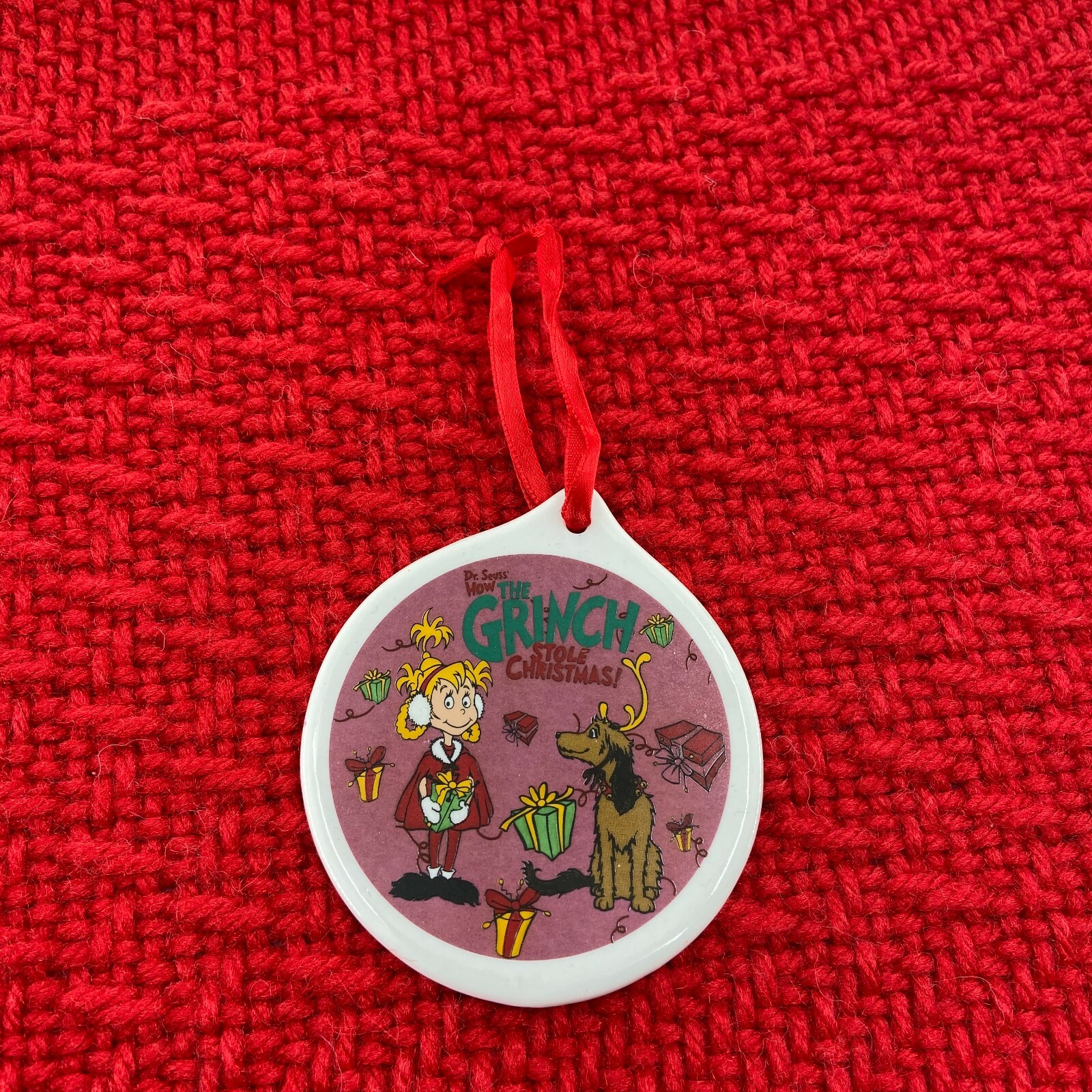 Dr Seuss 2000 The Grinch Stole Christmas Porcelain Tree Ornament