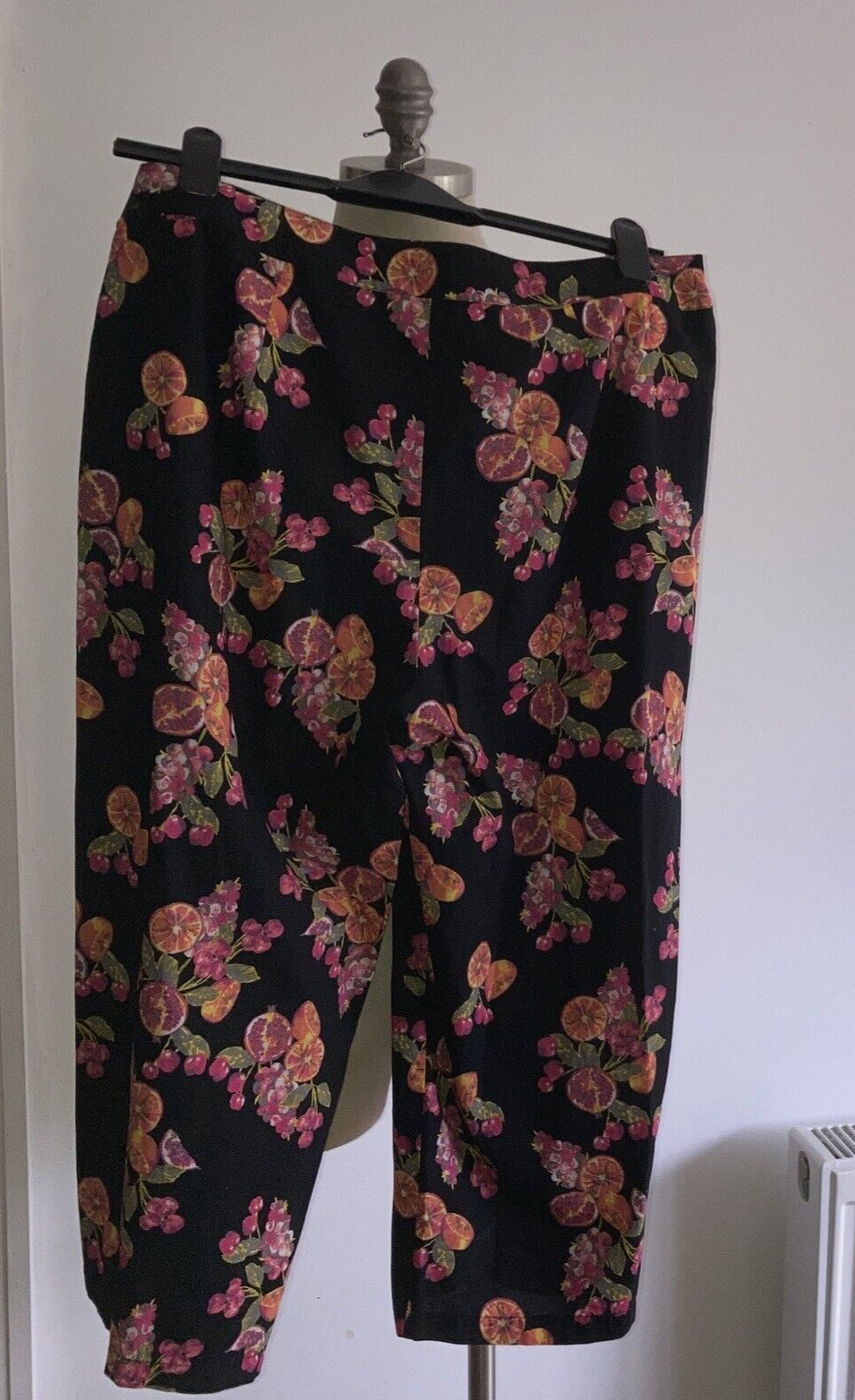Vintage Style Fruit Print Cotton Top & Palazzo Pants Set, Size 16 UK, BNWT 10