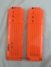 Used Nerf Lot of 2 Orange 18 Round Max Dart Ammo Clip Magazine Replacement