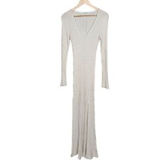 Reformation Lemon Dress Cream Midi Size XL