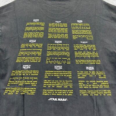 New Kith Star Wars Credits Shirt Mens XS Relaxed Fit Black Movie Vintage  Tee B30