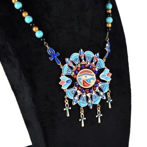 Collier Œil D'Horus En Obsidienne Noire – Pendentif Gravé Corde 85cm, Plaqué Argent