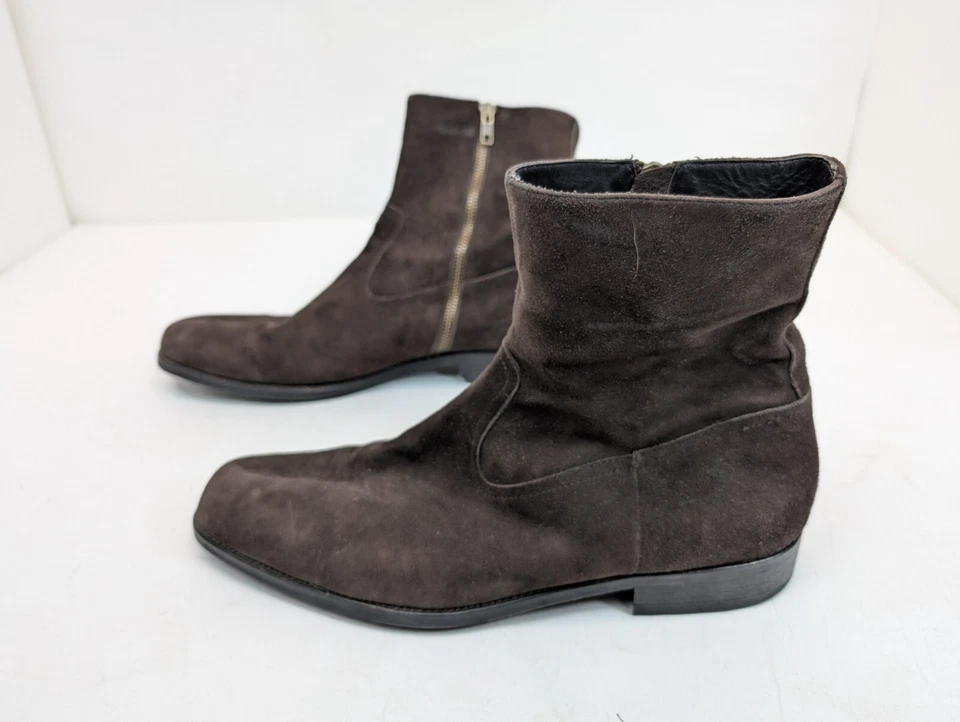 GORDON RUSH Men's Size 10.5 Dillion Chocolate Brown Suede Zip Dress Ankle Boots - Image 4 of 4