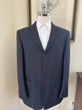 GIVENCHY Made in Italy Vintage 3-Button Flap Pocket Suit Jacket Size 44 R