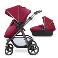 Silver Cross Pioneer Vintage Red On Graphite Chassis Reduced Pram & Pushchair Silver Cross Pioneer Vintage Red On Graphite Chassis Reduced Pram & Pushchair