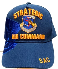 AIR FORCE STRATEGIC AIR COMMAND  WITH SHADOW MILITARY HAT CAP NAVY BLUE