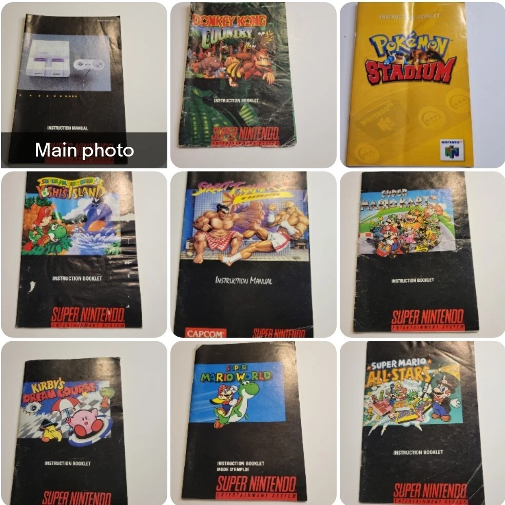 Manual Super Mario World Kart Kirby SF2 Turbo Pokemon stadium N64 SNES console