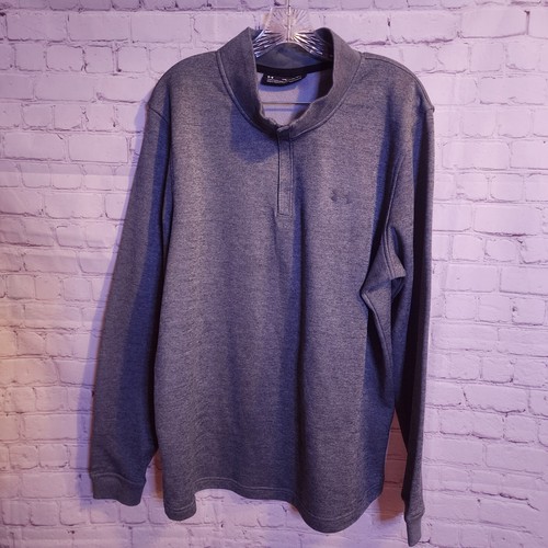 Under Armour Sweater Coldgear Loose Mens XXL Heather Grey Pullover Half Zip