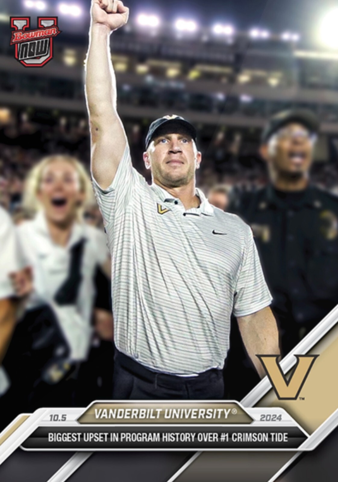 2024-25 BOWMAN U NOW CARD VANDERBILT COMMODORES FOOTBALL #23 UPSET #1 ALABAMA