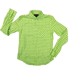 Ralph by Ralph Lauren Vintage Green White Gingham Check Button Up Shirt Women XS