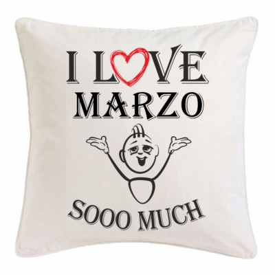 I Love Marzo KISSENBEZUG 40X40cm Ich Liebe Marzo Weiss 114224