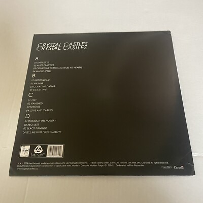 Crystal Castles Self Titled LP Original Press Rare Goth Vinyl