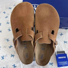 Birkenstock Boston Mink Suede Leather Classic Men's Shoes Clogs Wide 42/43/44/45