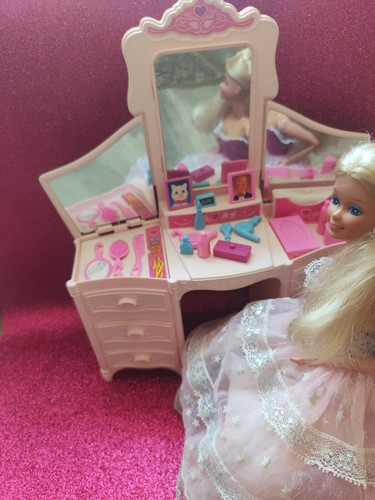 Specchiera Vanity Barbie Dream Glow Luci Di Stelle Mattel 1985 Originale Vintage - Foto 5 di 5