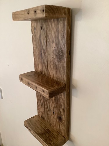 Rustic Wooden Shelves Wood Shelving Display Floating Shelf Wall Mounted 3 Tier - Picture 6 of 7