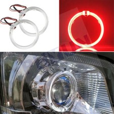 2pcs Red 2.5 Led Light Guide Angel Eyes Halo Rings For Car Headlights Retrofit