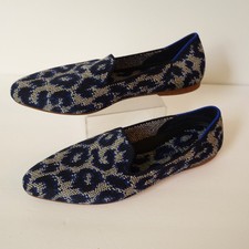 Rothy's Women's 6 Almond Loafers Shoes Indigo Cat Black Blue Slip On Shoes NEW