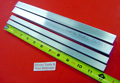 2 Pieces 3/4''x 3/4'' & 2 pieces 1/2''x 1/2 ALUMINUM SQUARE BAR 12'' long 6061 T6511