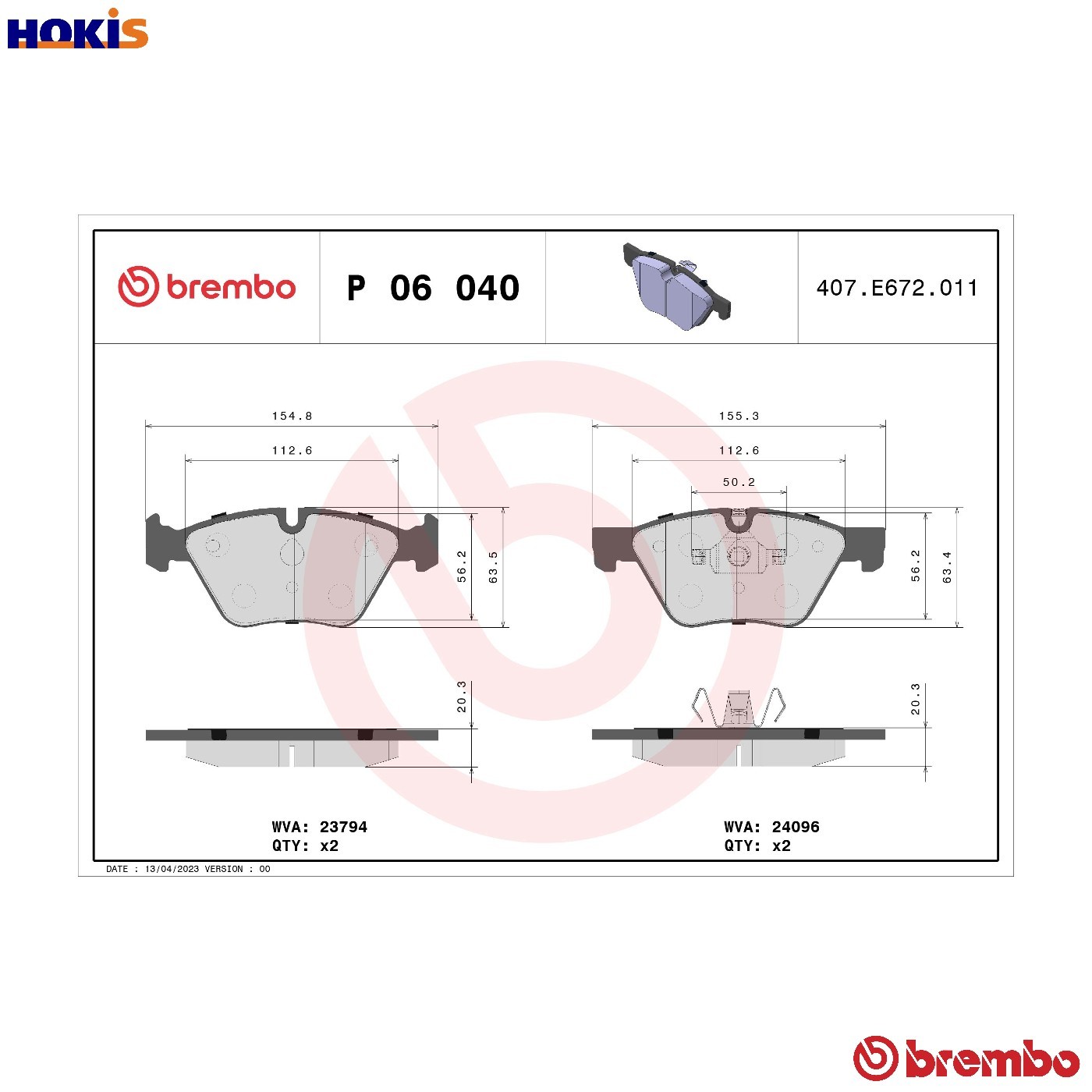 Brembo P06040 Front Disc Brake Pad - Set of 4 | Compatible with: BMW 1, 1, 1 Cabriolet, 1 Coupe, 3, 3 Cabriolet, 3 Coupe, 3 Touring - Image 30