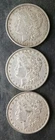 Lot of Three 1878 $1 Morgan Silver Dollars