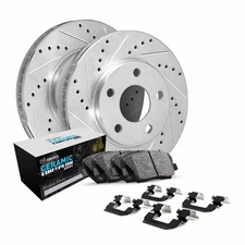 R1 Concepts Wgth1 13014 R1 Brake Rotors   D S   Silver W  Euro Ceramic Pads