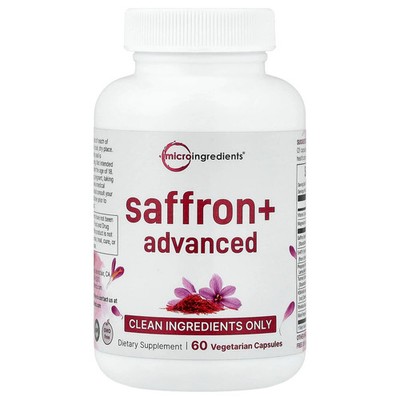 2 X Micro Ingredients, Saffron+ Advanced, 60 Vegetarian Capsules