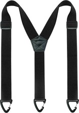 Hidden Suspenders for Men under Clothes with 3 Snap Loop Black 1.48" Wide 