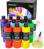 Acrylfarben Set 12 Farben Je 8 Oz Malfarben Leinwand Holz Stein KüNstler Malerei