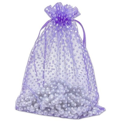 Bolsas de regalo de organza transparente 15 x 20 cm con cordón (grandes) Lunares