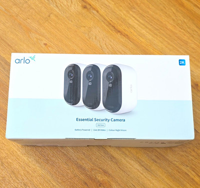 Arlo Essential Überwachungskamera 3. Gen 2K Wireless Akku 3er Pack VMC3380