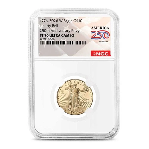 2026-W 1/4 oz Proof American Gold Eagle Coin NGC PF70 UCAM (Dual Date)