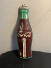 Vintage Coca Cola Bottle Embossed Tin Thermometer Made In USA Donasco Rare