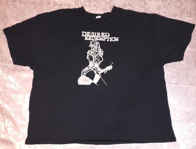 Desired Redemption Rock Band Graphic T-shirt Men's 4XL Pinup Girl On Guitar