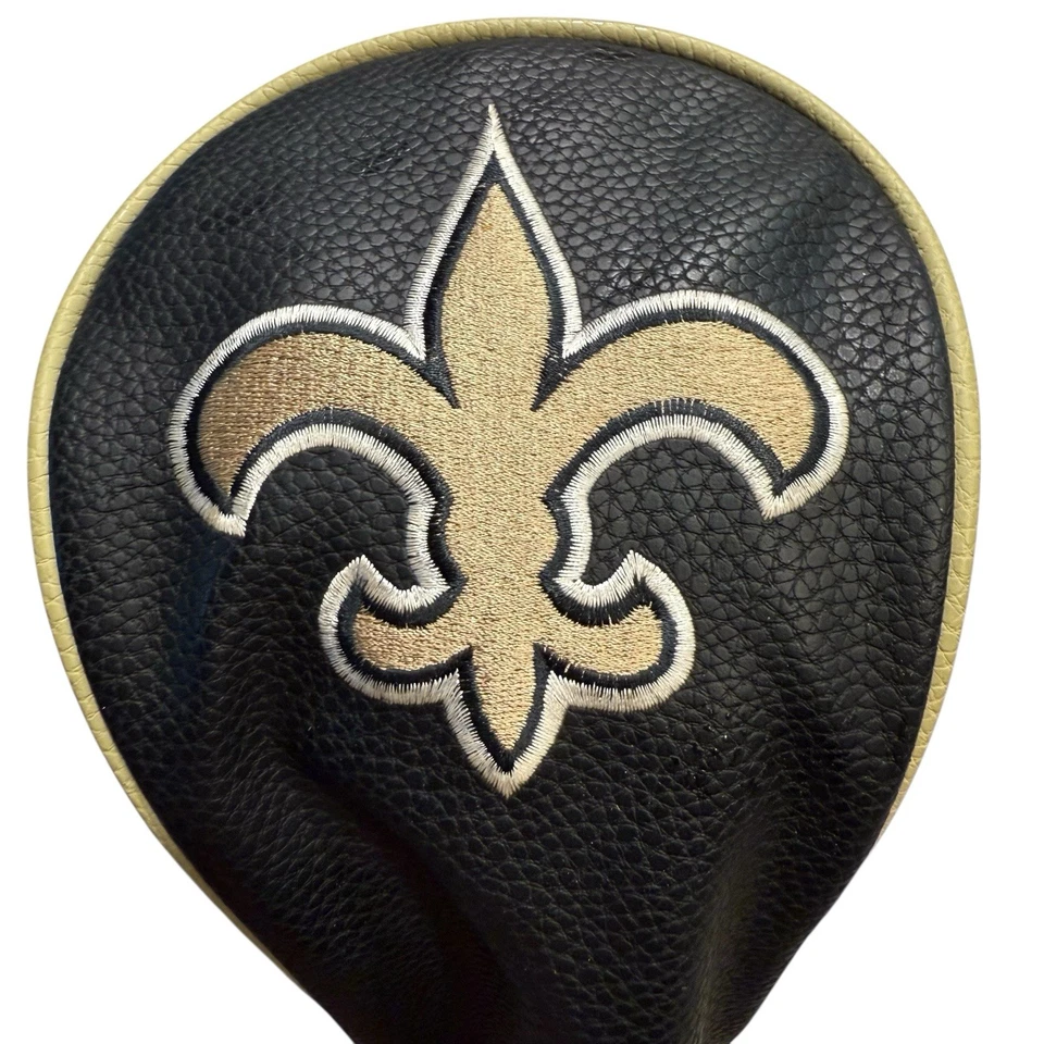 Casco de golf New Orleans Saints NFL cubierta para la cabeza del conductor negro y dorado WinCraft Foto 2 de 4