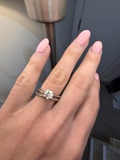 Diamonds and Platinum 950 Engagement Ring and Wedding Band Set 0.77ct IGI