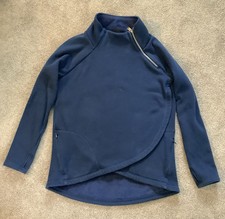 ATHLETA Cozy Karma Asymmetrical Blue Fleece Pullover Sweatshirt Jacket Size M