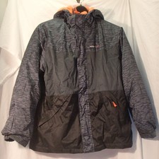Swiss Tech Gray 3-n-1 Orange Fleece Insulated Jacket Hooded Winter Coat 18 XXL