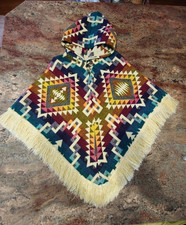 LoS ANDES Shop 100 Soft Alpaca Andean Cosmology Hooded Poncho Ecuador Size 10