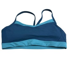 Athleta Women's Vital Sports Bra A-C Cup Navy Blue/Green Women's Sz Medium NWOT